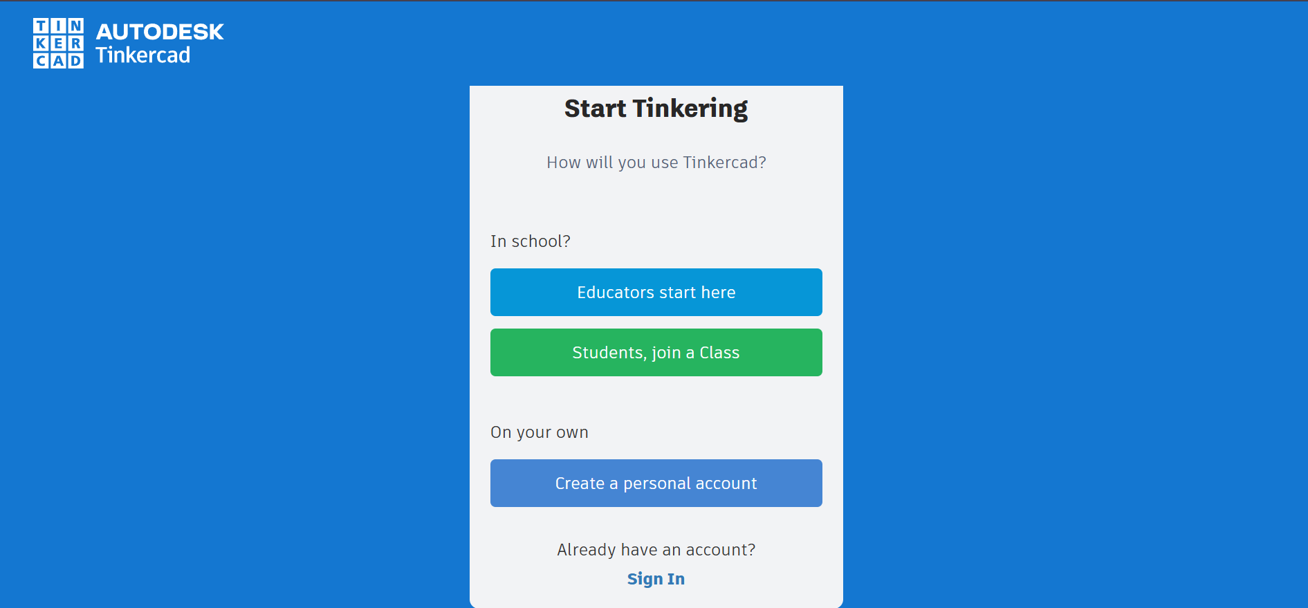 Create Personal Account
